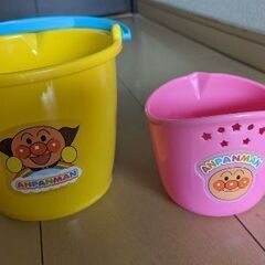 アンパンマンのお風呂のバケツと手おけ