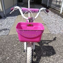 12インチ 子供用自転車 バブルガム（ピンク）手押し棒付きの画像