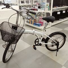 ★ジモティ割あり★  折り畳み自転車 ホワイト 20インチ  動...