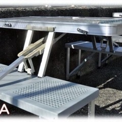 (交渉中)アルミ製 ピクニックテーブル 』 折り畳み式 4座付き テーブル の画像