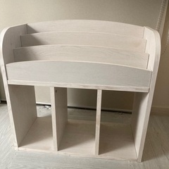 【美品】表紙が見える絵本棚 　ホワイトオーク　幅63.6cm×奥行き29cm×高さ60cmの画像