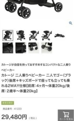 Katoji 二人でゴー 2人乗りベビーカー