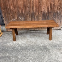 ★木製 ベンチ椅子★ 高さ（外寸）約43cm、横幅約120cm、...