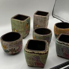 花瓶　7個セット　多肉ポット　底穴有　高さ7.5CM　口径7.5CMの画像