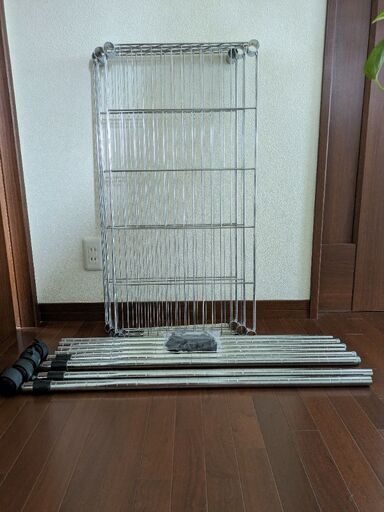 【中古】ワイヤーラック　91cm × 45cmが3枚　高さ約170cm