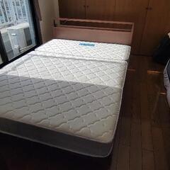 関家具ダブルサイズベッドフレーム、マットレスお譲りします