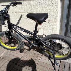 【Wynn】自転車 16インチ ブラック 補助輪あり【子ども用】