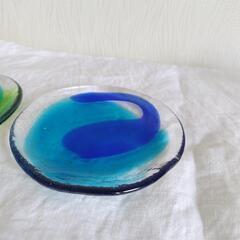 琉球硝子　小皿2枚セットの画像
