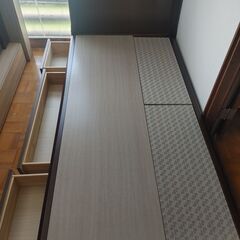 倶知安 - フランスベッド SGL シングルベッドフレーム 引き出し付き ブラウンカラー 木製の画像