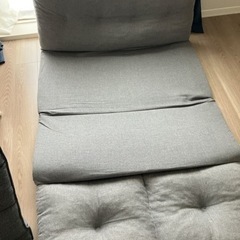 【受け渡し決定しました。】ニトリ　ローソファ　ソファベッド　グレー　2人掛けの画像