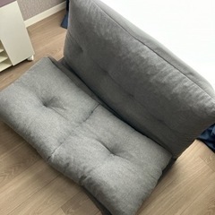 【受け渡し決定しました。】ニトリ　ローソファ　ソファベッド　グレー　2人掛けの画像