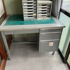 スチール机　　レトロ