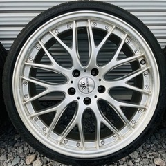 ロクサーニマルチフォルケッタ19インチアルミホイールバリ山夏タイヤ付き