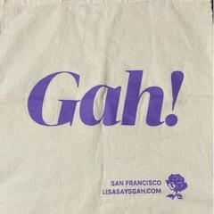 lisa say gah トートバッグ別注の紫文字の画像