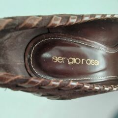 新品セルジオロッシ ブラウン　コンビパンプス 22.5センチの画像