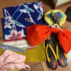 浴衣 ユリ 百合 アサガオ 花  レトロ 