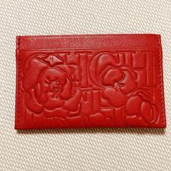 「配送可能」Carolina Herrera 名刺入れ / 定期入れ 赤色の画像