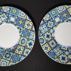 マヨリカタイル模様 カップ＆ソーサー 2客セットが2つで計4客セット新品未使用の画像