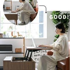 🌿半額‼️収納付き昇降テーブル定価￥13000‼️PC作業 メイクに最適‼️の画像