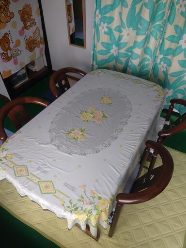 【岩内】ダイニングテーブル\u0026イス4脚セット／家具