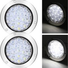【新品・未使用】ホワイト円形LEDのトレーラーの尾ライトキット1...