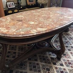 大理石センターテーブル（イタリア製）