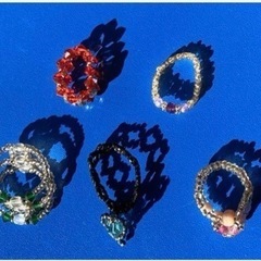 ハンドメイド  ビーズ　リング　指輪　韓国　アクセサリー　ビーズ指輪　手作りの画像