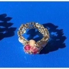ハンドメイド  ビーズ　リング　指輪　韓国　アクセサリー　ビーズ指輪　手作りの画像