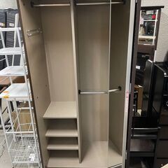 クローゼット No.13323 ダークブラウン ミラー付き 衣類収納