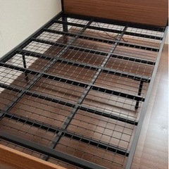 ベッドフレーム セミダブルベッド アイアン×ウッド