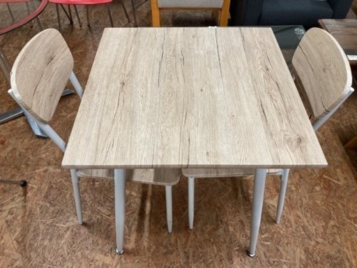 ダイニング3点セット 70×70cm　木目 中古