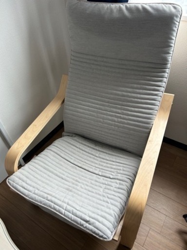 IKEA POÄNG ポエング パーソナルチェア／クニーサ ライトベージュ★組立済み★引取限定★