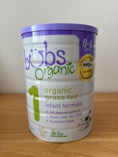 bubs organic 粉ミルク 牛 0~6ヶ月 3缶