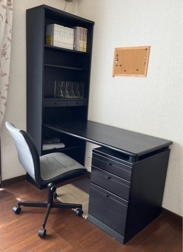 【商談成立】家具 学習机 デスク＆イス 黒