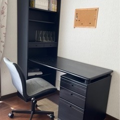 【商談成立】家具 学習机 デスク＆イス 黒