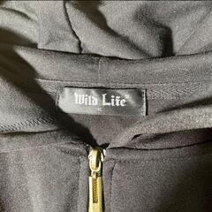 mils Life ジップアップパーカー 半袖 プリント カジュアル 黒の画像