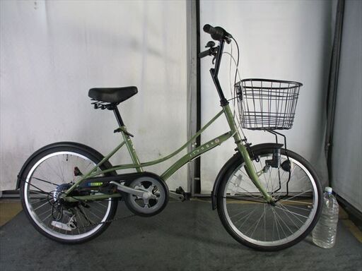 Ｄ568★　15800円★　ミニベロ中古自転車 グリーン　6段　LEDダイナモライト付き【20インチ 】