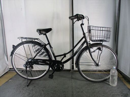 D571★限定特価★ 中古自転車 【26インチ　ブラック　軽快車　6段　LEDオートライト 】