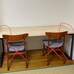 【値下げしました】DIY用テーブル脚　【自宅に引取に来て頂ける方】幅60cm~180cm 奥行75cm 高さ69cm DIY用　＋反り防止バー2本の画像