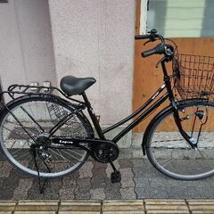 美品☆[maruishi] Legere(レジュール)27吋 ファミリーサイクル 外装6段/LEDオート(ブラック)
