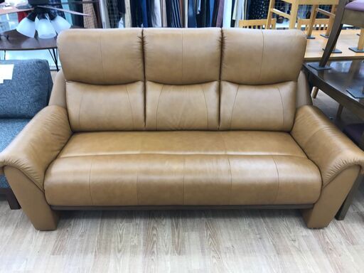 ★ジモティ割あり★  ソファー　3人用 ブラウン H×W×D クリーニング済み KJ5306