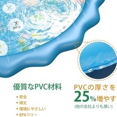 噴水マット プレイマット 直径150CM 噴水池 水遊び ウォーター アウトドア 夏の日 芝生遊び 庭 家庭用 親子芝生遊び プールマット 誕生日プレゼント 夏対策の画像