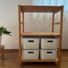 無印良品　パイン材ユニットシェルフの画像