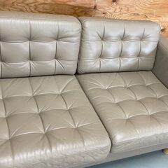  IKEA イケア ランズクローナ ベージュ合皮　二人掛けソファ　21の画像