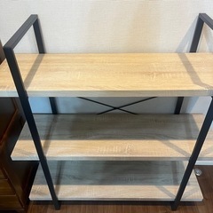  ロウヤ LOWYA　シェルフ 見せる収納 ディスプレイラック スチール 木目調 モルタル調リビング収納　オープンラック　の画像