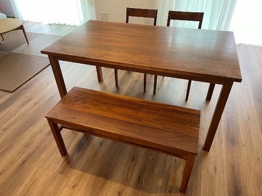無印良品　ダイニングセット　ウォールナット