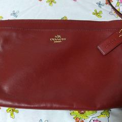 美品 COACH ショルダーバッグ 赤 薄型