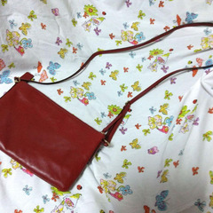 美品 COACH ショルダーバッグ 赤 薄型の画像