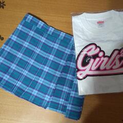 Girls2(Tシャツ130cm)&ハンドメイドスカート(130...