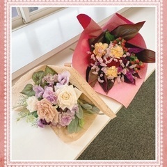 日曜も開催💕花束💐レッスンあり。フラワーアレンジの画像